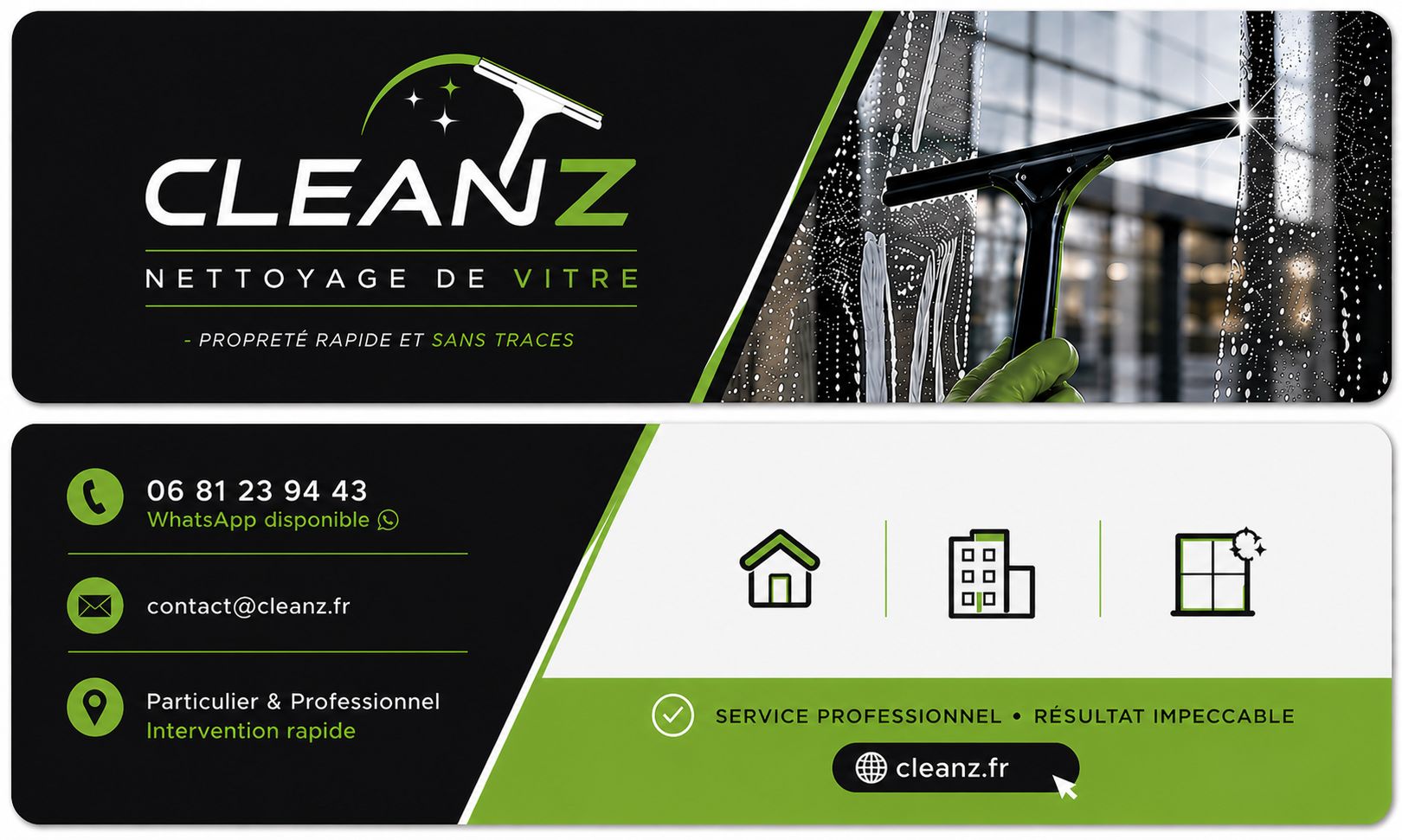 Carte de visite CLEANZ - face avant